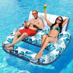 Alternative view of Special JCLEAL Pool Floats Adult 1-2-3 Person Inflatable Lounger, Extra Large Tanning Recliner Floaty Chair Raft with Backrest