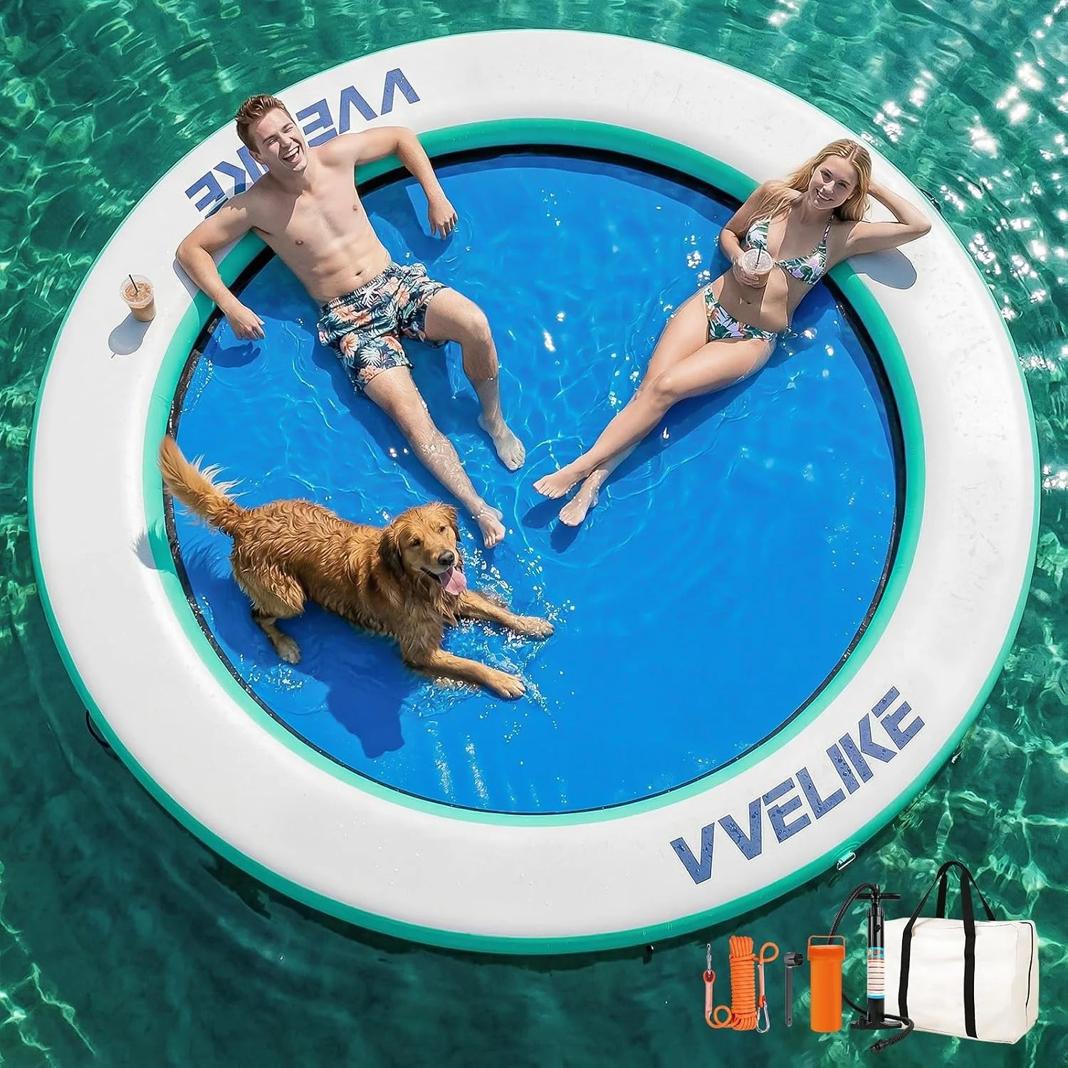 Special Water Hammock Lake Floats for Adults, Large Circle Pool Hammock Pool Lounger Water Float for Lake River Ocean - Image 8