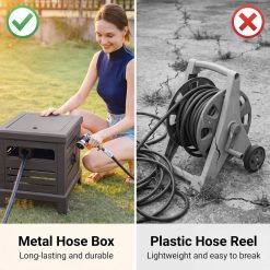 Alternative view of Special Hose Reel, Heavy Duty Metal Deck Box Hideaway Holds 125 ft x 5/8 Hose
