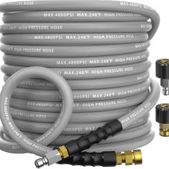 Alternative view of Special 3/8 Pressure Washer Hose 50FT 4800 PSI, Kink Resistant Steel Braided Layer & NonMarking Rubber for Hot/Cold