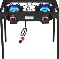 Special VIVICREATE Propane Grill 2 Burner Outdoor Propane Stove Portable Gas Grill High Pressure Camping Stove Double Burner