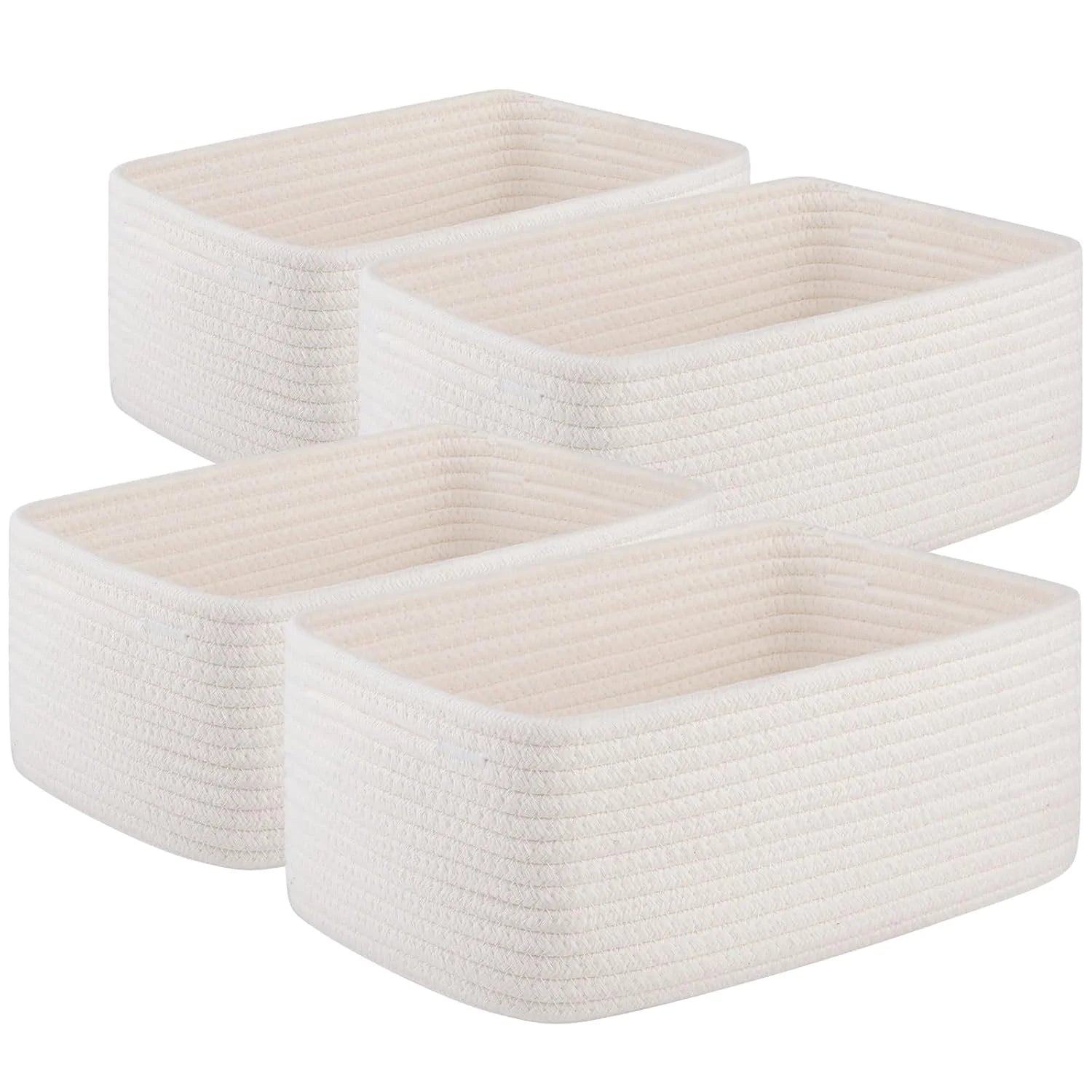 Special Small Storage Shelf Organizing Baskets, Mini Woven Rope Storage Bins for Towels, Cute Decorative Closet - Image 4