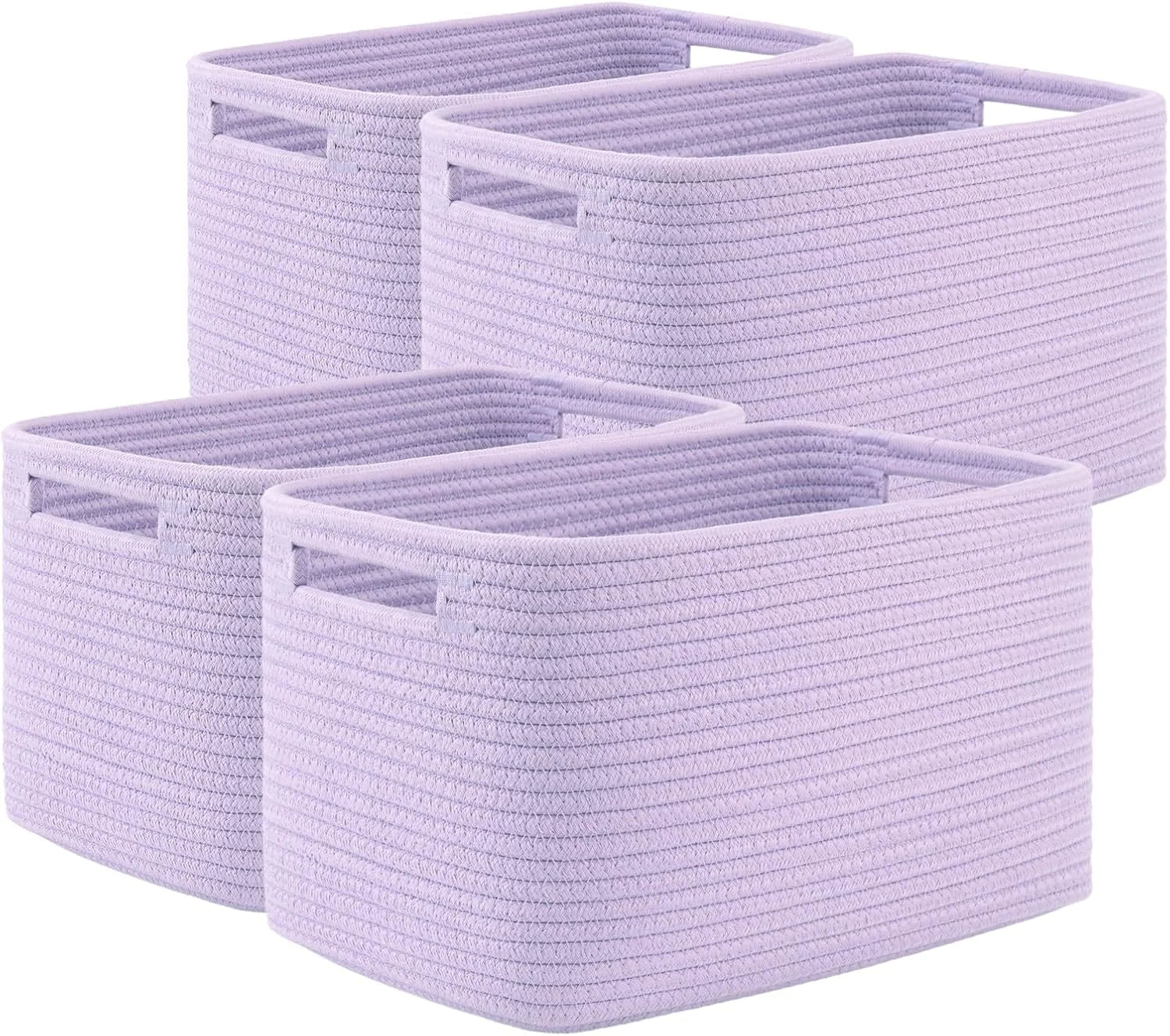 Special 4 Pack Storage Baskets for Organizing, Cube Storage Bins for Shelves, Rectangle Storage Baskets With Handles - Image 7
