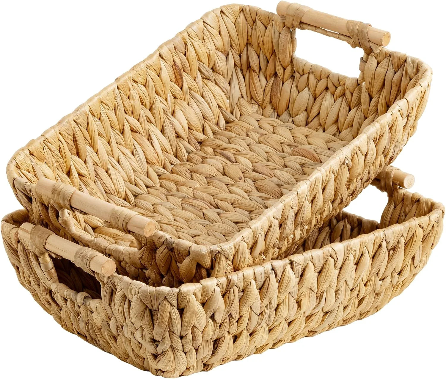 Special StorageWorks Wicker Baskets for Organizing, Water Hyacinth Storage Baskets, Wicker Storage Baskets for Shelves - Image 4
