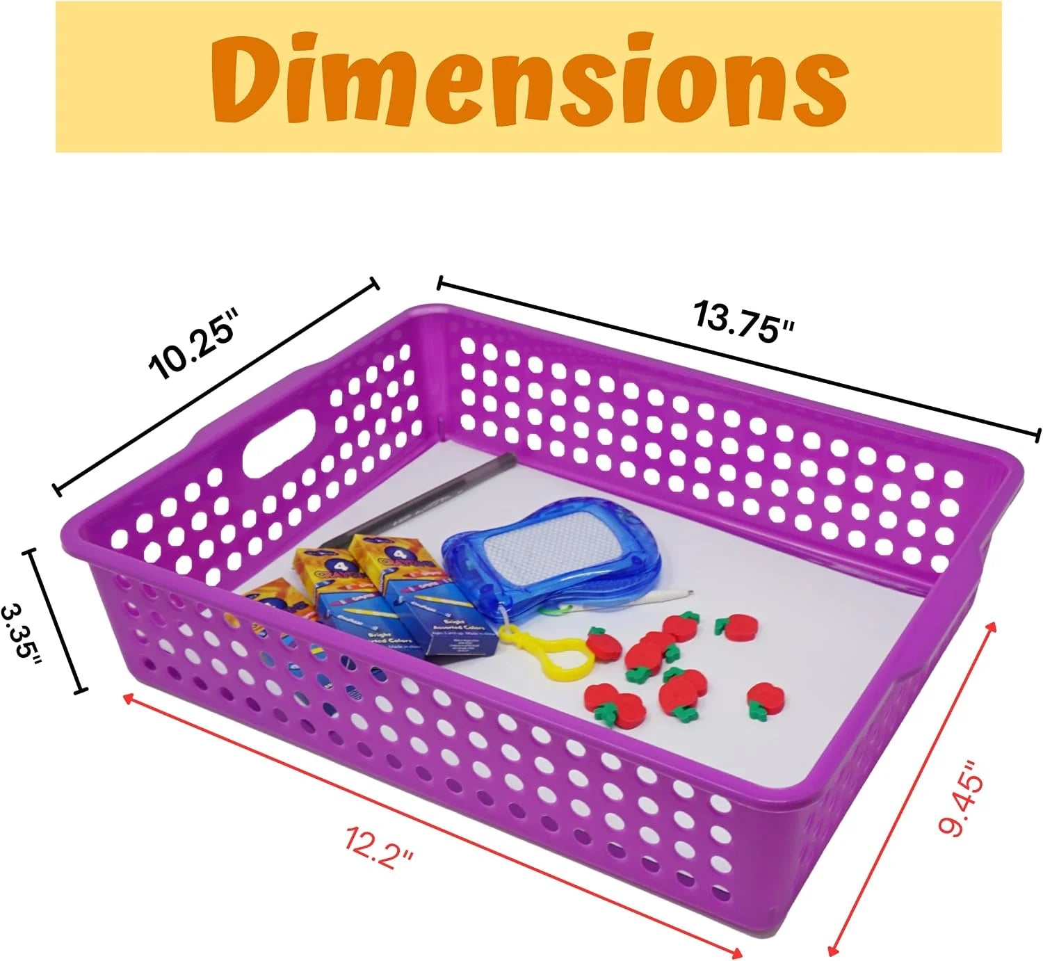 Special Colorful Plastic Classroom Storage Bins 13.75 X 10.25 for Organizing A4 Papers Trays, Turn In Containers - Image 4