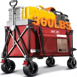 Special Ultra Compact Collapsible Wagon Cart, Lightweight Foldable Wagon with All Terrain Wheels