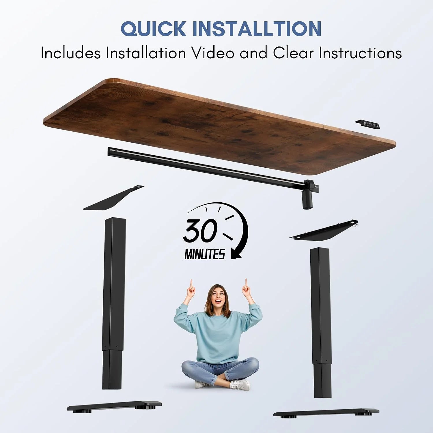 Special 55 x 24 Inches Electric Height Adjustable Standing Desk Large Sit Stand Up Desk Home Office Computer Desk Memory - Image 70