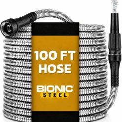 Special STEEL 150 Ft Metal Garden Hose with Sprayer Nozzle, Non Kinking Design, Stainless Steel Heavy Duty Water Hose