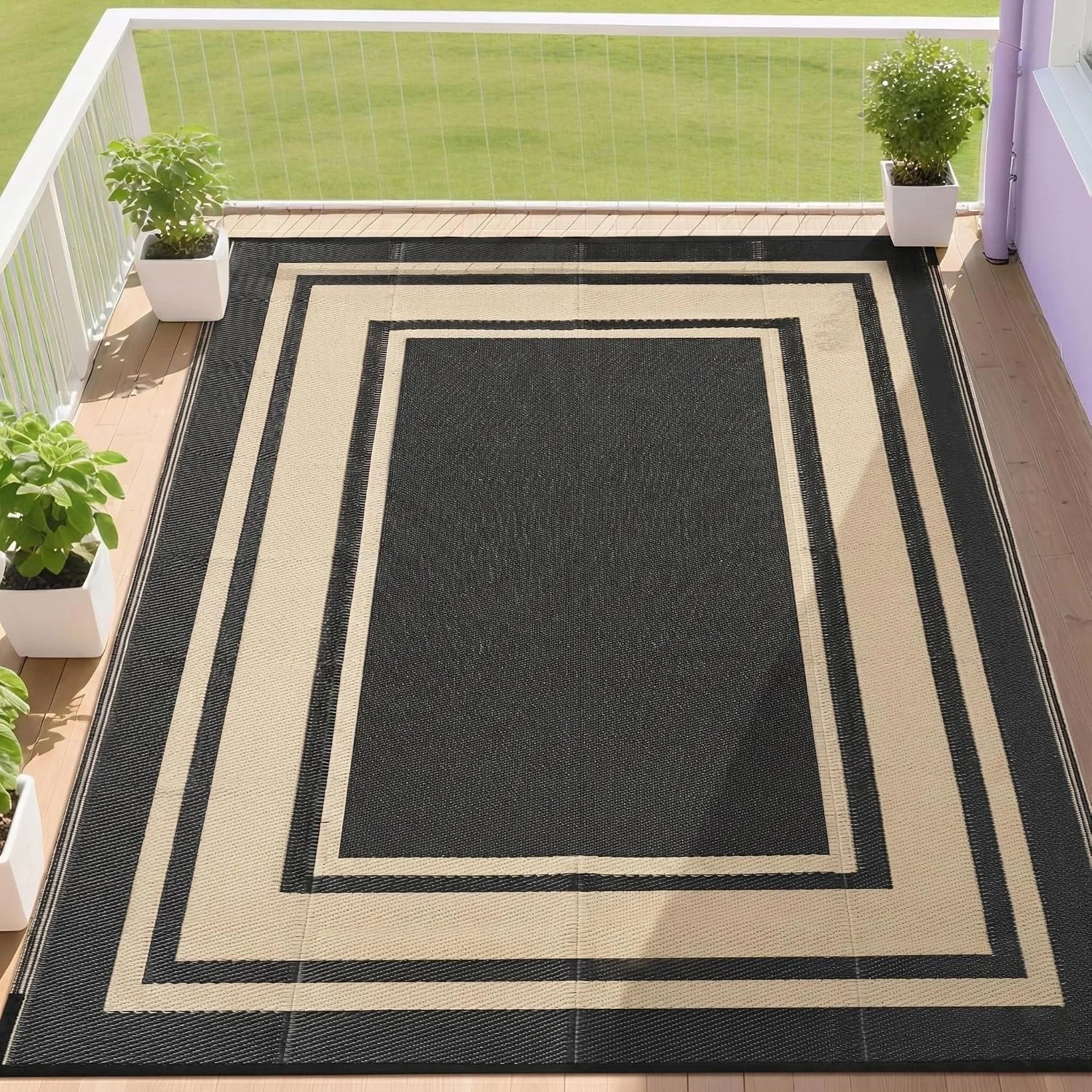 Special RURALITY Outdoor Rugs 8"x10" Waterproof for Patios Clearance, Plastic Straw Mats for RV - Image 5