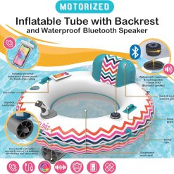 Alternative view of Special Living Motorized Inflatable Pool Float Lounger Tube, Bluetooth 5 IPX7 Waterproof Speaker, 66W Motor