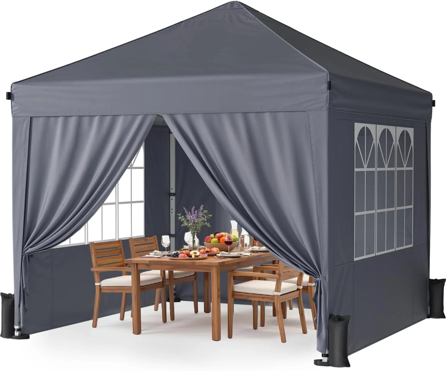 Special Vinabilia 10x10 Pop Up Canopy Tent with One-Push Center Lock,White - Image 3