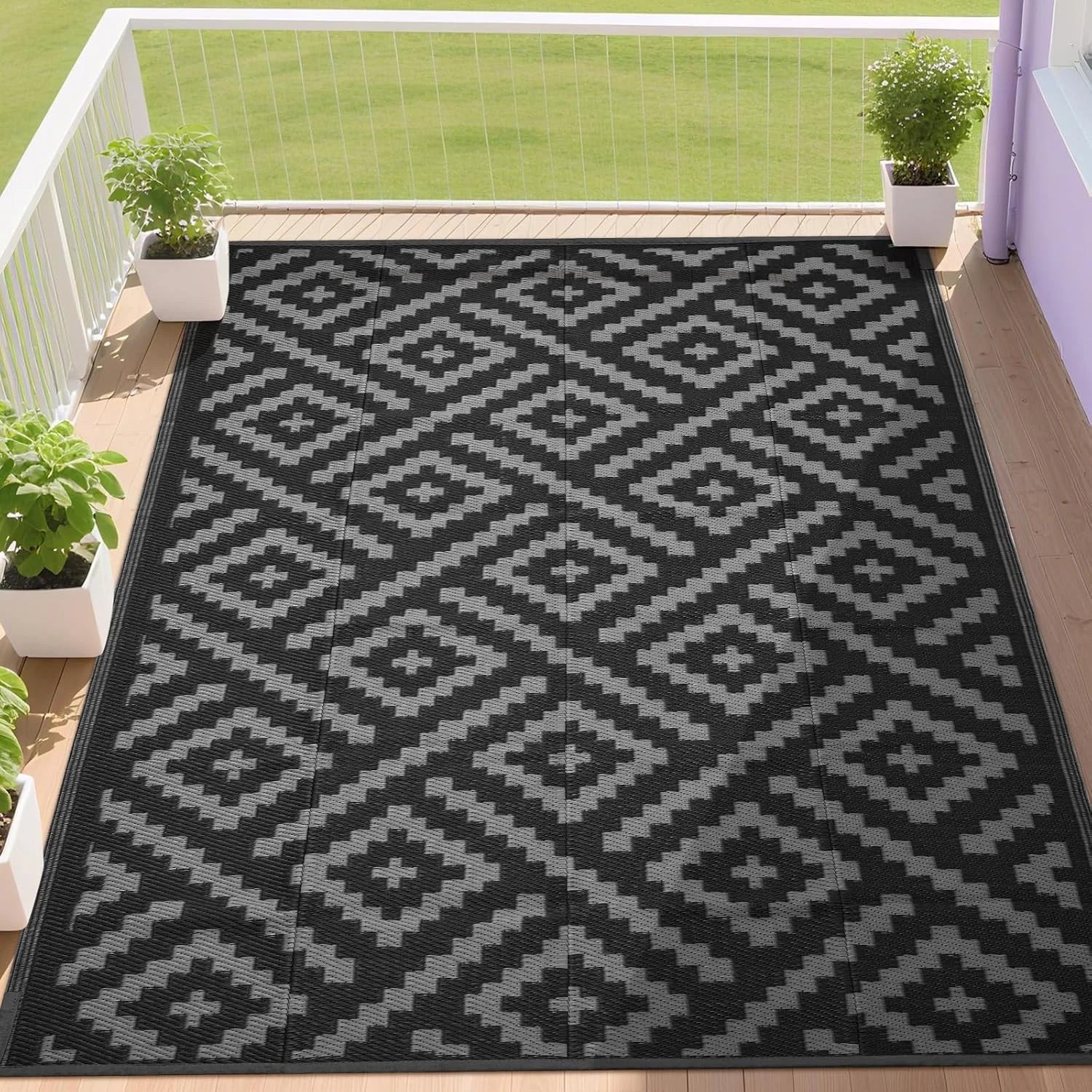 Special RURALITY Outdoor Rugs 8"x10" Waterproof for Patios Clearance, Plastic Straw Mats for RV - Image 7