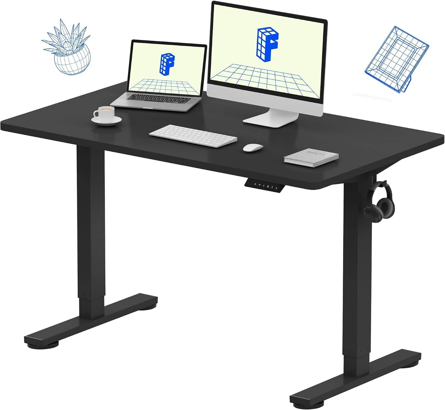 Special FLEXISPOT EN1 One-Piece Standing Desk, Electric Adjustable with 4 Memory Presets, 176 LBS Capacity, 48x24 Black - Image 22