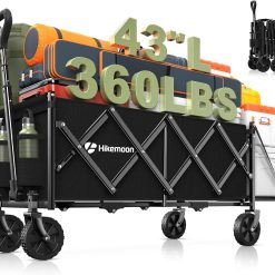 Alternative view of Special 43” Extra Long Folding Wagon with Extended Tailgate, Black