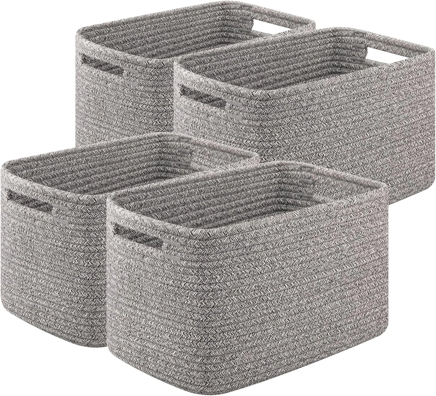 Special 4Packs Natural Cotton Rope Storage Baskets for Organizing Toys, Clothes, Towels & Books, Soft Versatile Organizers - Image 8