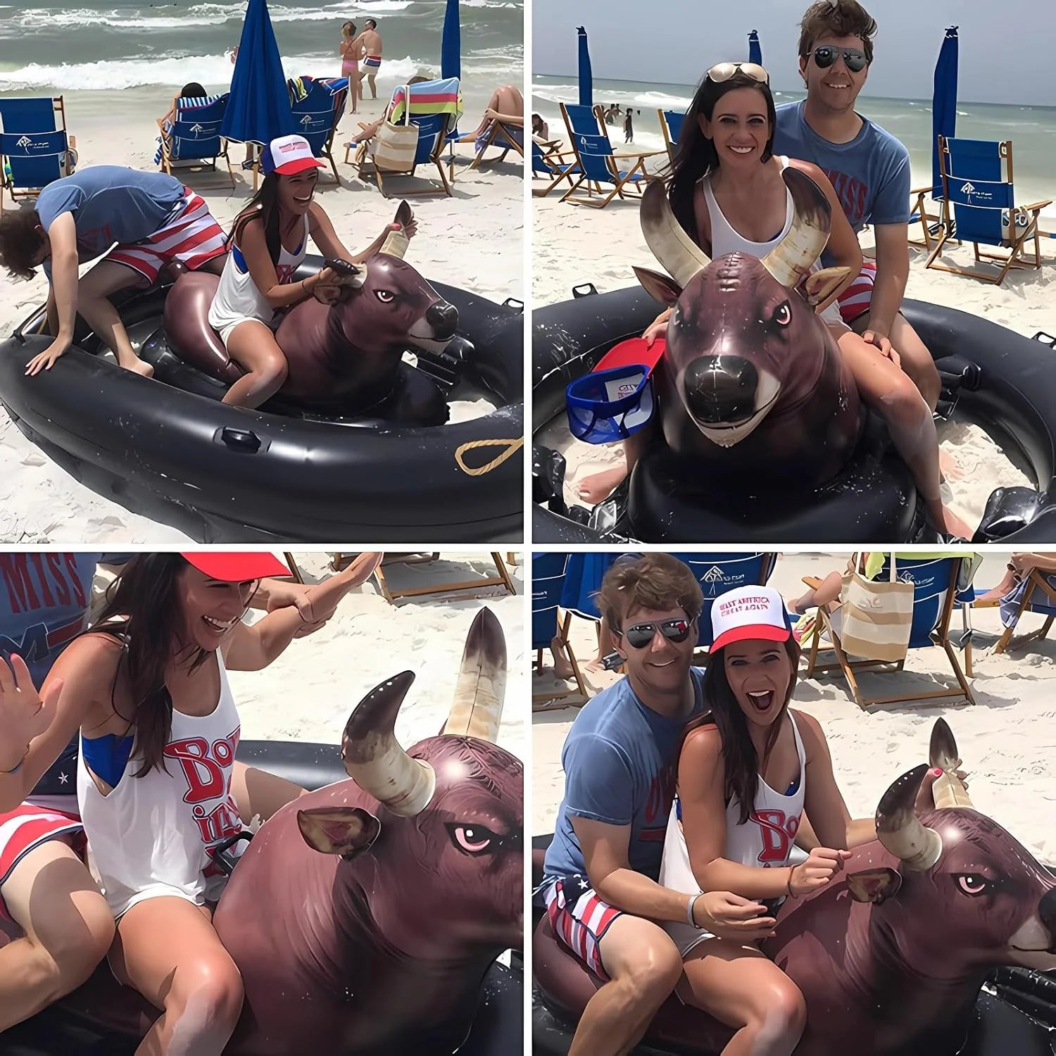 Special Realistic Bullfighter Mount Children Water Inflatable Toys Adult Thick Floating Row Inflatable Bull Water Toys - Image 5