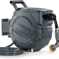 Special GLAHODEN Retractable Garden Hose Reel 5/8 in x 100 ft Upgraded UV Resistant Heavy Duty Automatic Hose Reel Wall Mount