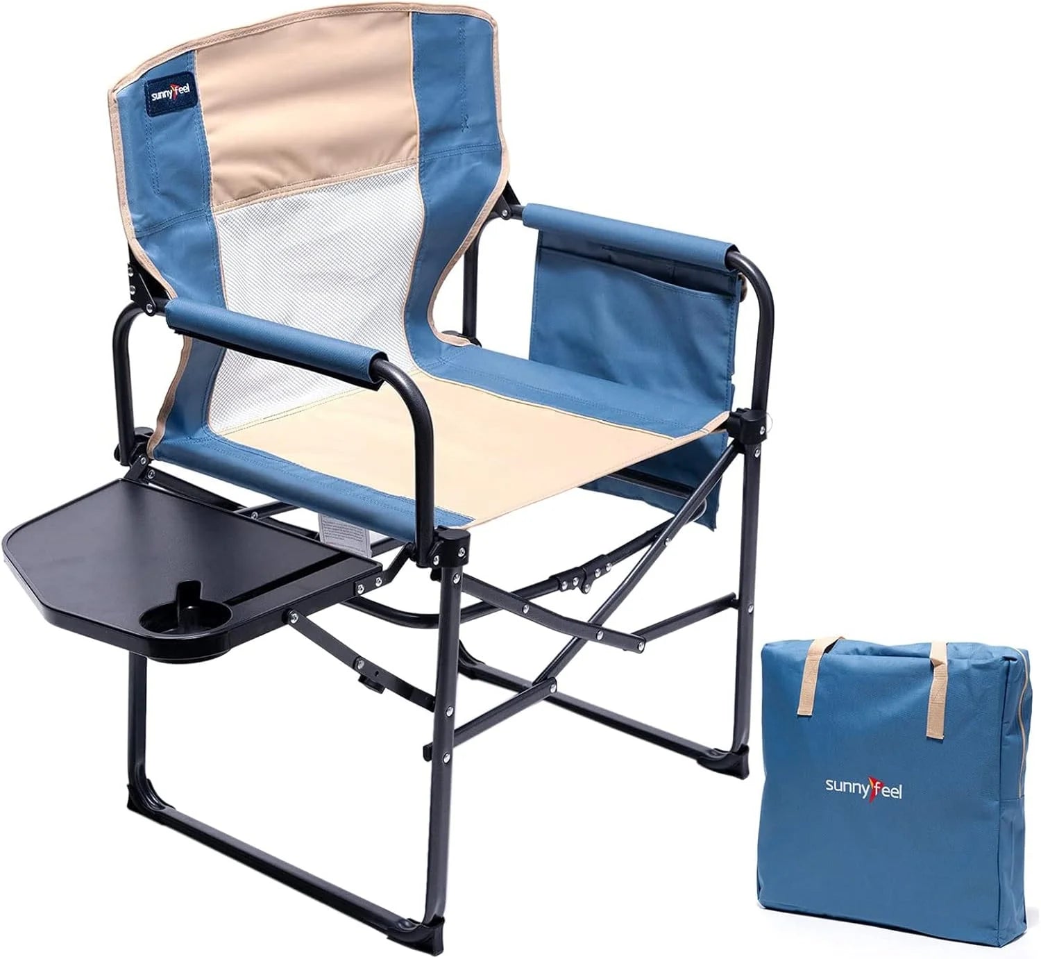 Special SUNNYFEEL Camping Directors Chair, Heavy Duty, Oversized Portable Folding Chair with Side Table - Image 13