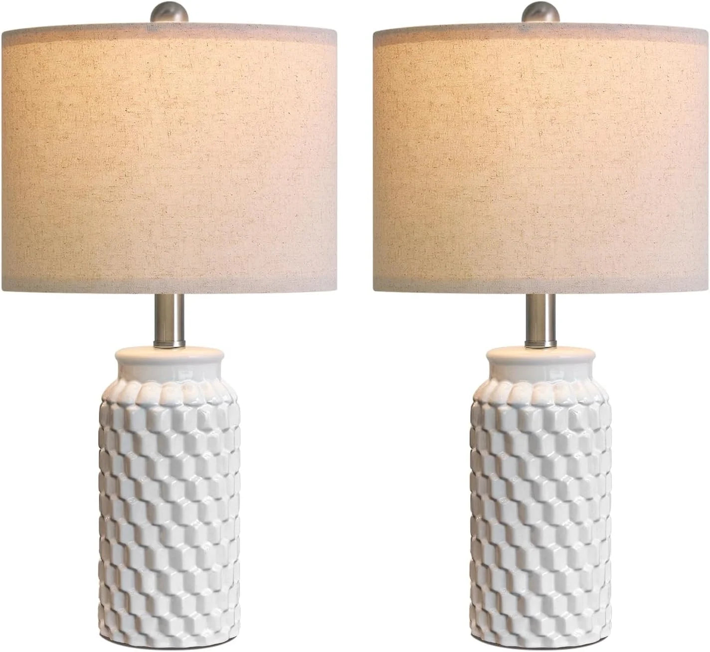 Special Vortether 20.5 Small Bedside Lamps Set of 2 with 5FT Cord, Green Ceramic Modern Farmhouse Table Lamps for Nightstand - Image 5