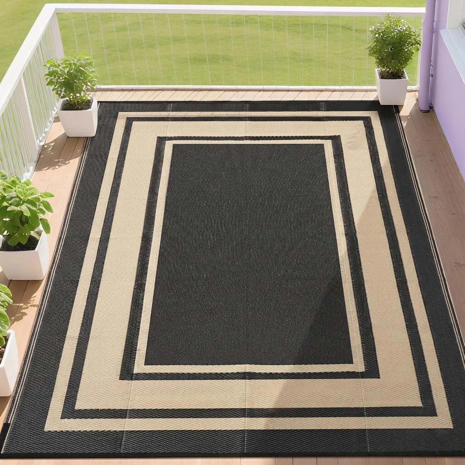Special RURALITY Outdoor Rugs 8"x10" Waterproof for Patios Clearance, Plastic Straw Mats for RV - Image 3