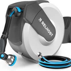 Alternative view of Special Retractable Garden Hose Reel, 1/2 in x 100 ft Wall Mount Heavy Duty Hose Reel with Any-Length Lock