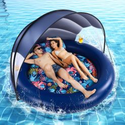 Alternative view of Special 2-Person Pool Floats Adult Heavy Duty, Giant 75X75 Inflatable Tanning Pool Mats with Cup Holders