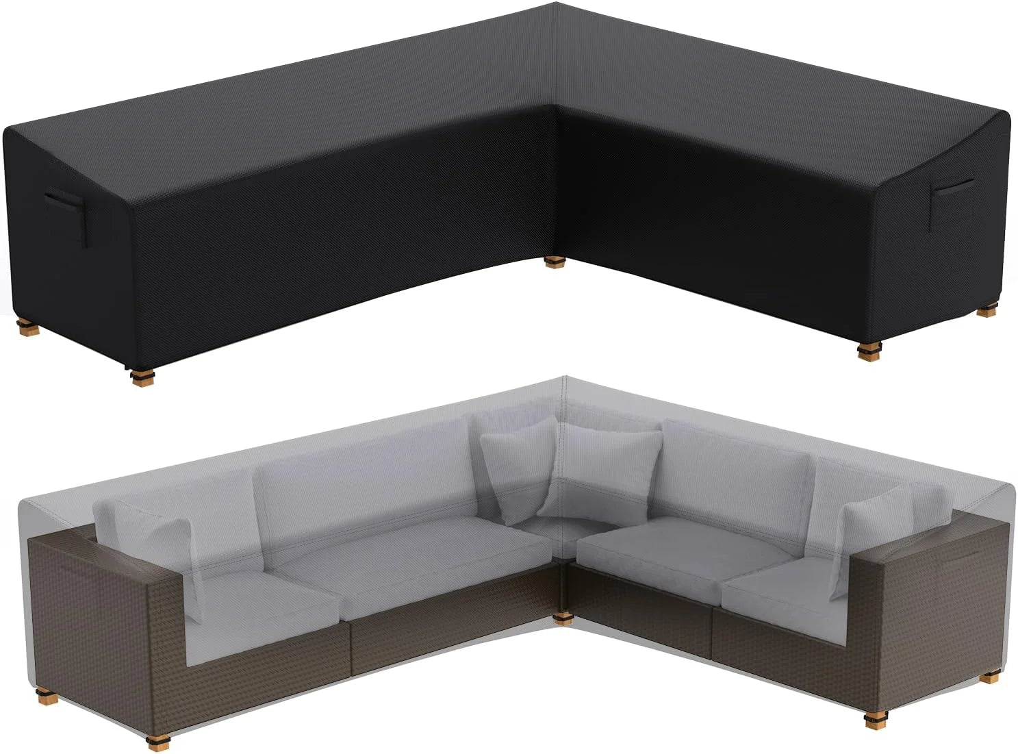 Special Mrrihand Patio Furniture Covers, Waterproof Outdoor V-Shaped Sectional Sofa Cover, Heavy Duty Lawn Outdoor Couch Covers