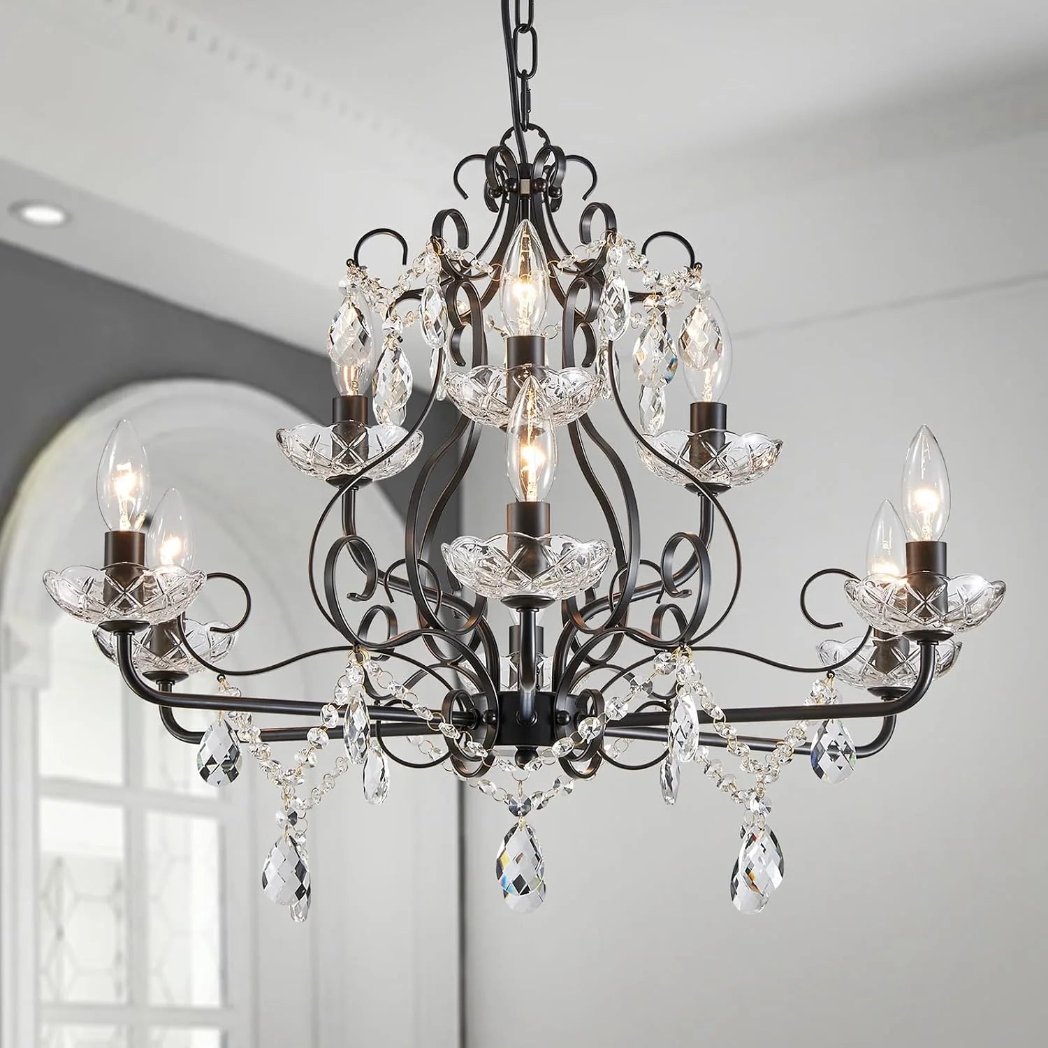 Special 5-Light Crystal Candle Chandelier Pendant Ceiling Light Modern Lighting Fixture for Bedroom Hallway Bar Kitchen - Image 5