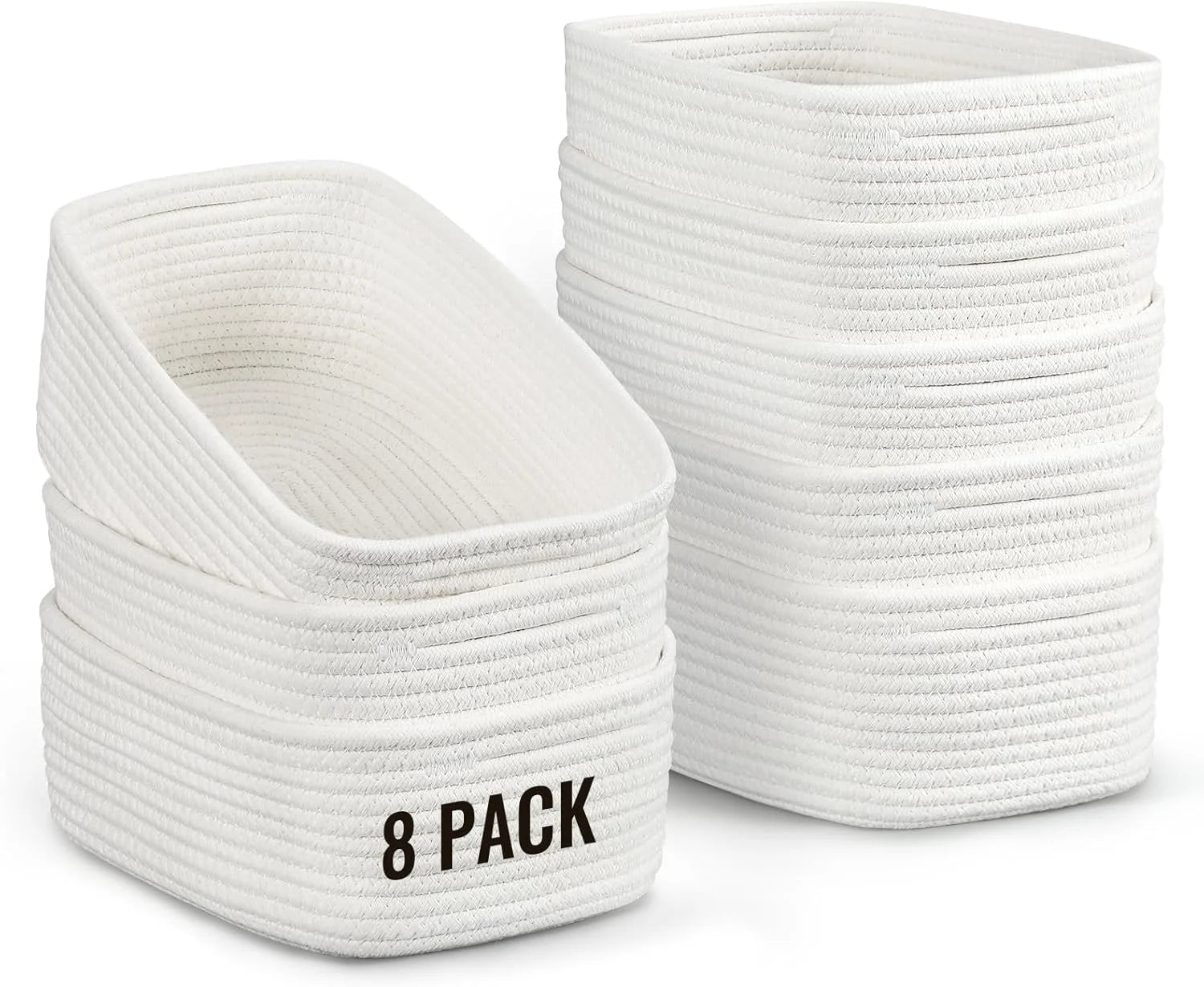 Special Small Storage Organizing Baskets, Woven Rope Bins for Bathroom, Closet, Shelf Organizer - Image 3