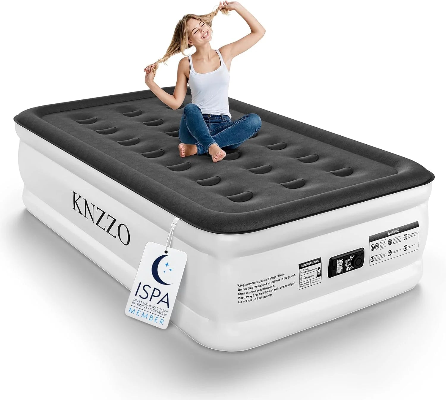 Special Twin Air Mattress with Built-in Pump, 18 Top Inflatable Mattress with Waterproof Flocking Fabric - Image 7