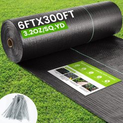 Special 4FTX300FT Weed Barrier Fabric, 3.2oz Landscape Fabric, Durable Weed Barrier Fabric Heavy Duty with 20 U-Shaped