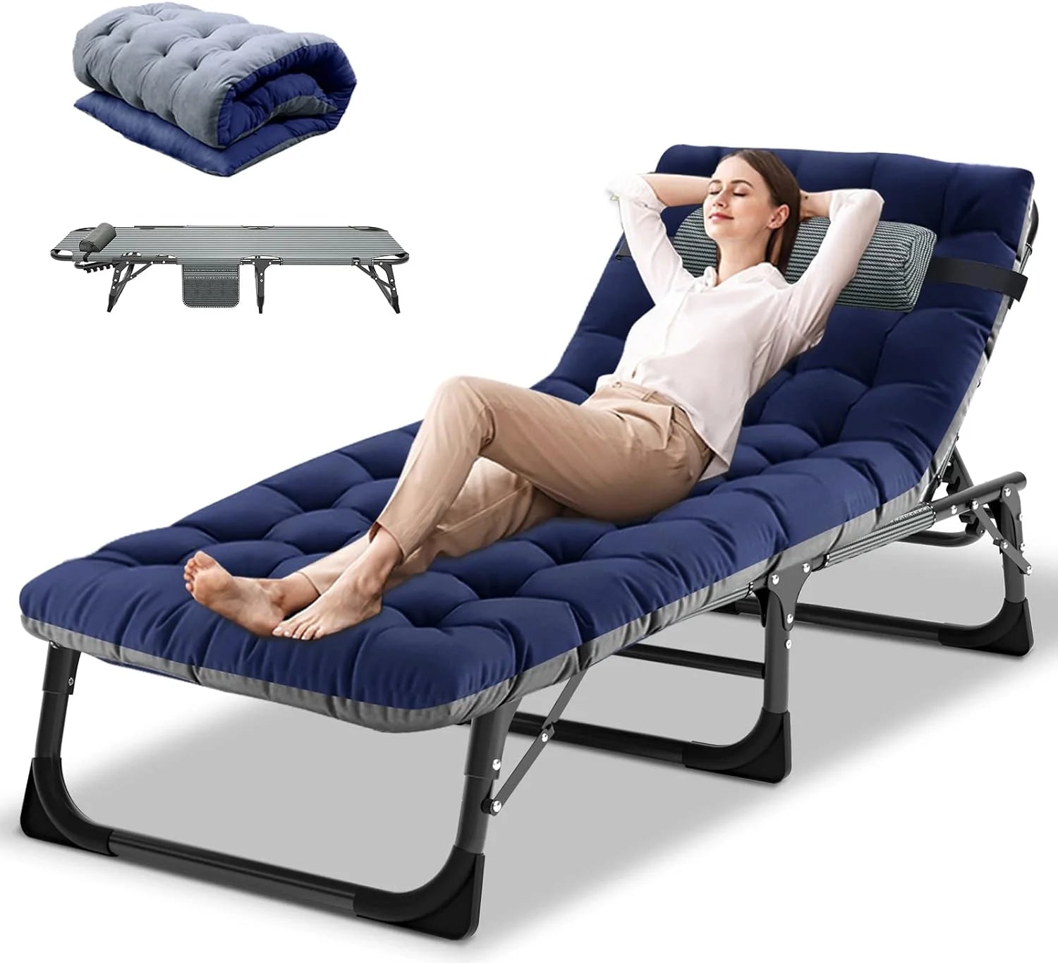 Special DoCred Heavy Duty Chaise Lounge Chair, Adjustable 5-Position Folding Chaise Lounge Chairs for Outside - Image 14
