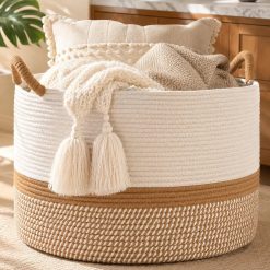 Special Large Blanket Basket with Handles, Storage Basket for Living Room, Extra Large Capacity, Blanket Storage, Laundry