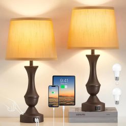 Alternative view of Special Luvkczc Table Lamp Set of 2, 19 Farmhouse Vintage Bedside Lamps for Living Room & Bedroom