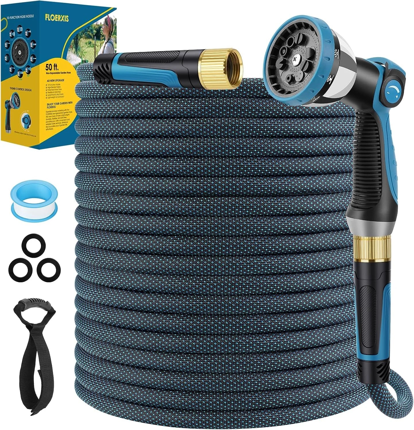 Special Non-Expandable Garden Hose 100 FT, Lightweight Hose with 10 Function Spray Nozzle, 360° Swivel Connectors - Image 12