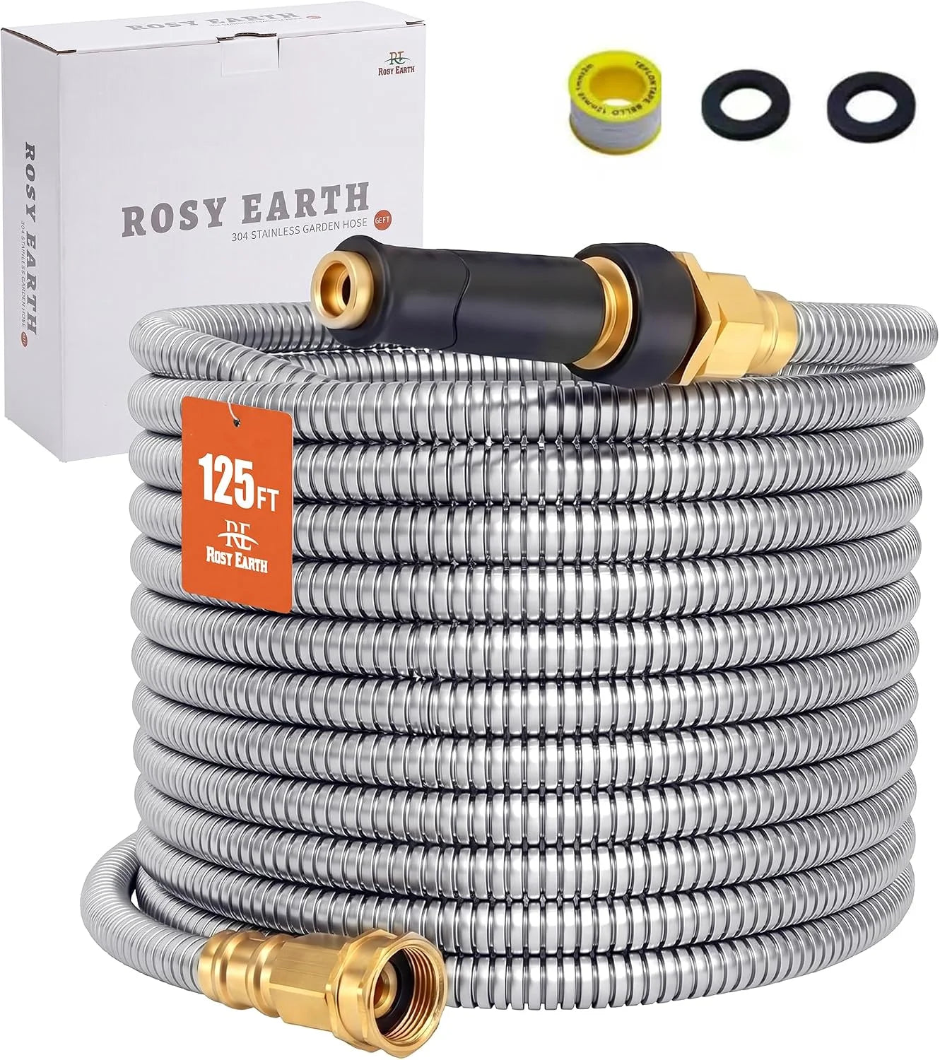 Special Rosy Earth Stainless Steel Garden Hose 100 FT, Heavy Duty Expandable Water Hose - Image 4