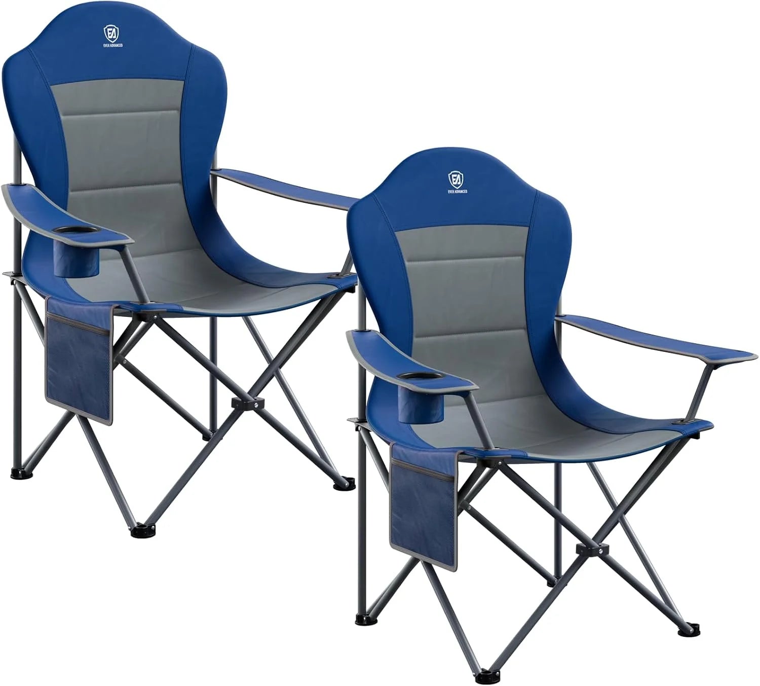 Special EVER ADVANCED Folding Camping Chair with High Back Padded 2 Pack Oversized Portable Lawn Chairs Lightweight Sturdy Steel - Image 3
