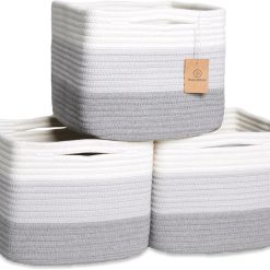 Alternative view of Special NaturalCozy Storage Cubes 9”x9”x7”Cotton Rope Woven Baskets for Organizing 3-Pack, 9 Inch Cube Storage Bin, Small