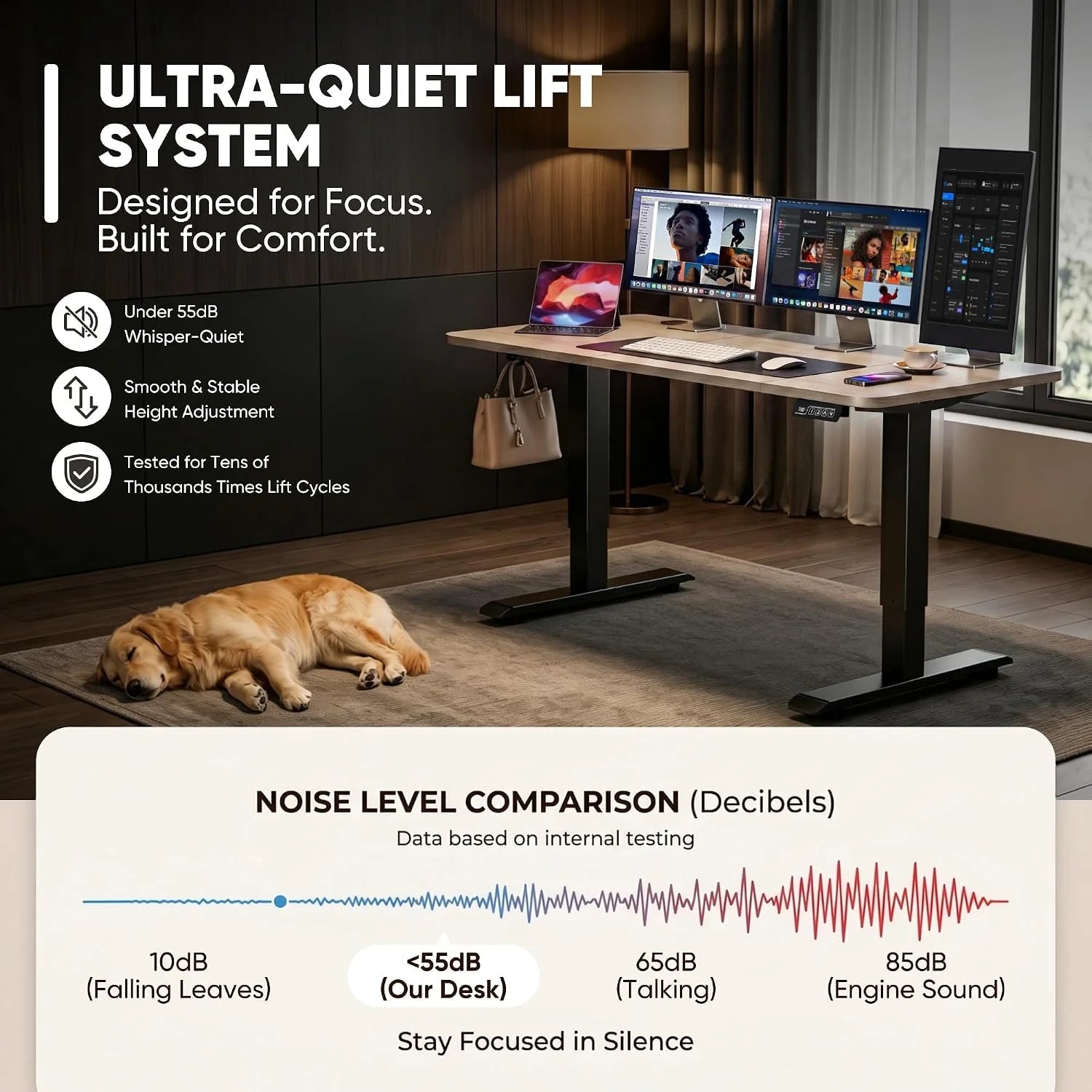 Special 55 x 24 Inches Electric Height Adjustable Standing Desk Large Sit Stand Up Desk Home Office Computer Desk Memory - Image 65