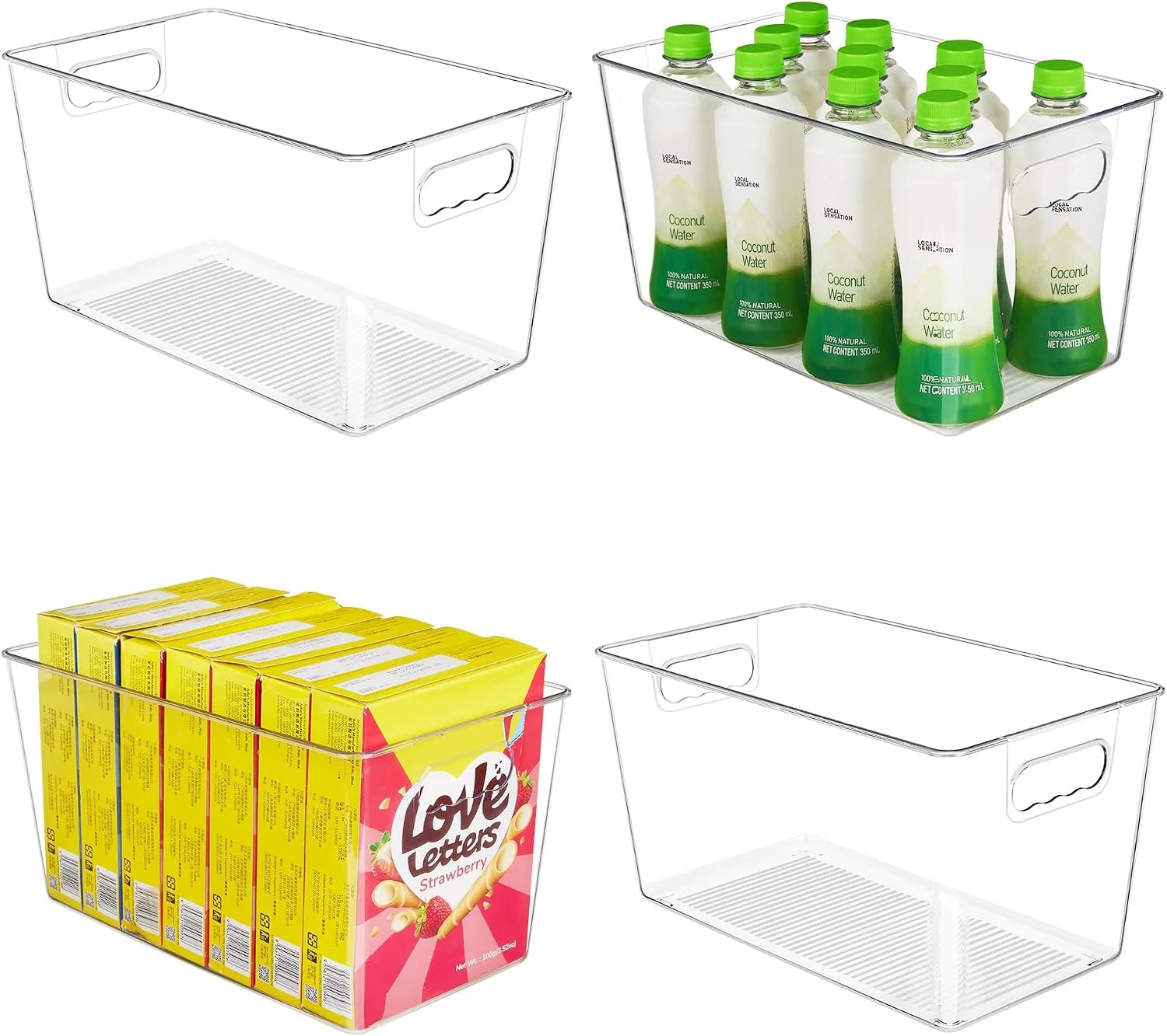 Special 6 Pack Clear Storage Bins, Pantry Organizer Bins with Handle, Large, BPA-free Plastic Bins, Pantry Storage - Image 2