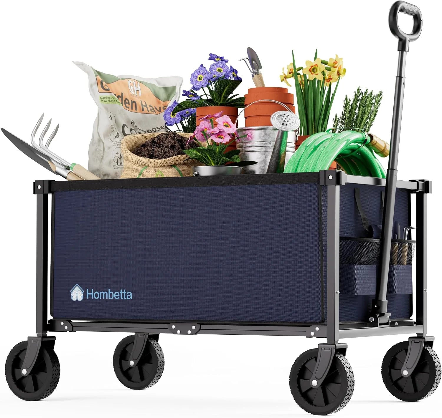 Special HOMBETTA 29.3 Collapsible Wagon Cart, 150L Heavy Duty Folding Utility Wagon with Wheels, 260 lbs Load - Image 6