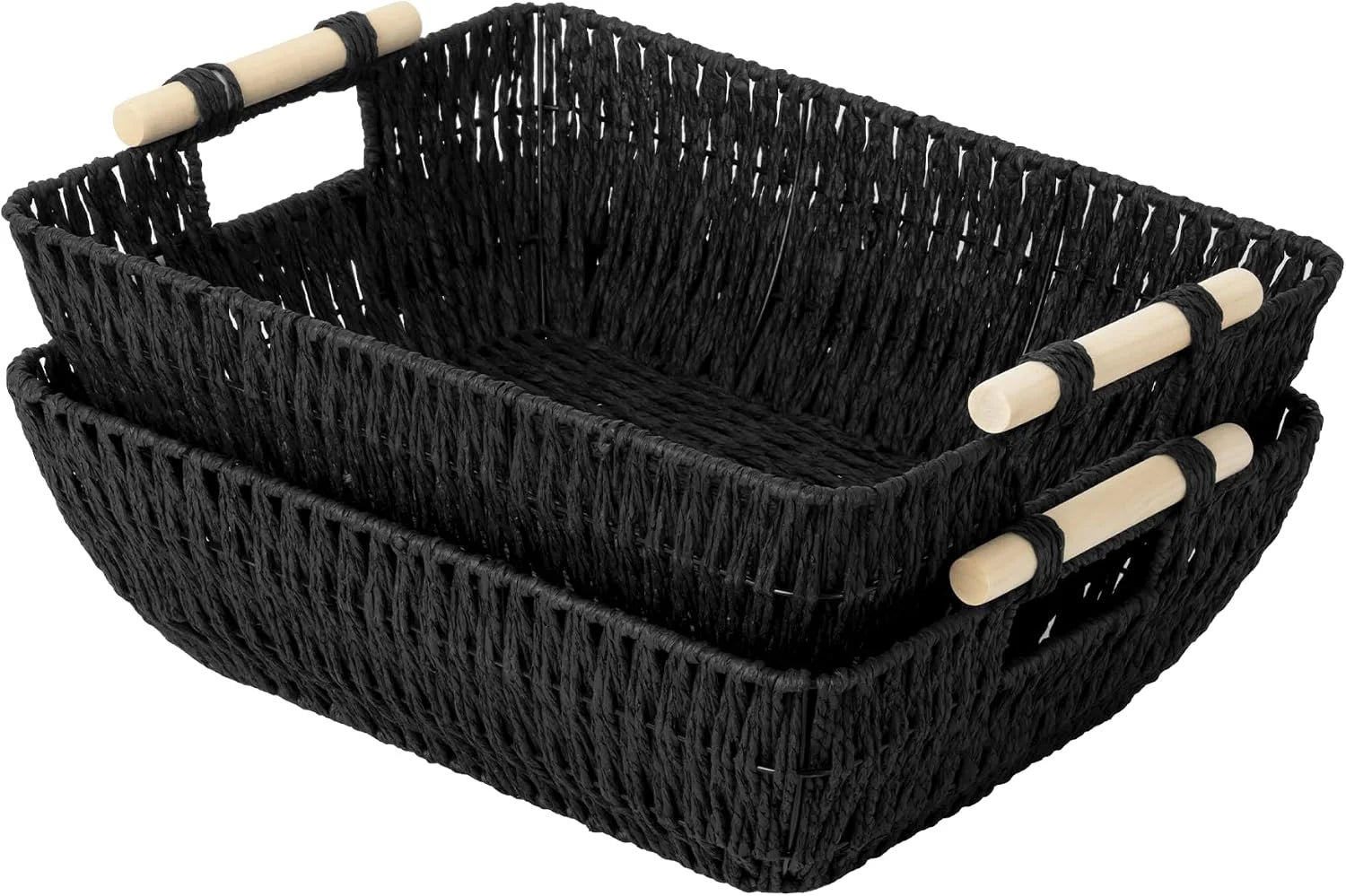Special StorageWorks Wicker Baskets for Organizing, Water Hyacinth Storage Baskets, Wicker Storage Baskets for Shelves - Image 9