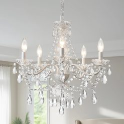 Special Crystal Gold Chandelier, 5 Light, Glass Crystal Hanging Pendant Lighting