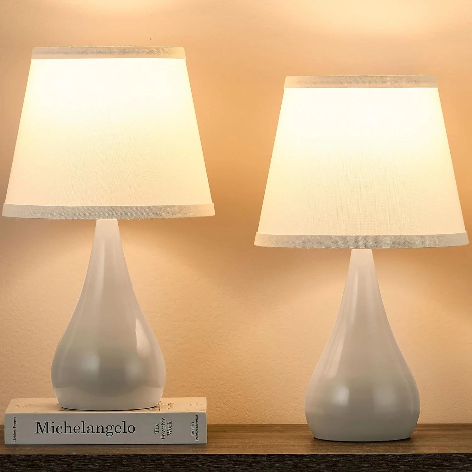 Special 18.1” Small Modern Touch Lamps for Nightstand Set of 2 with 3 Way Dimmable, Bulb Included