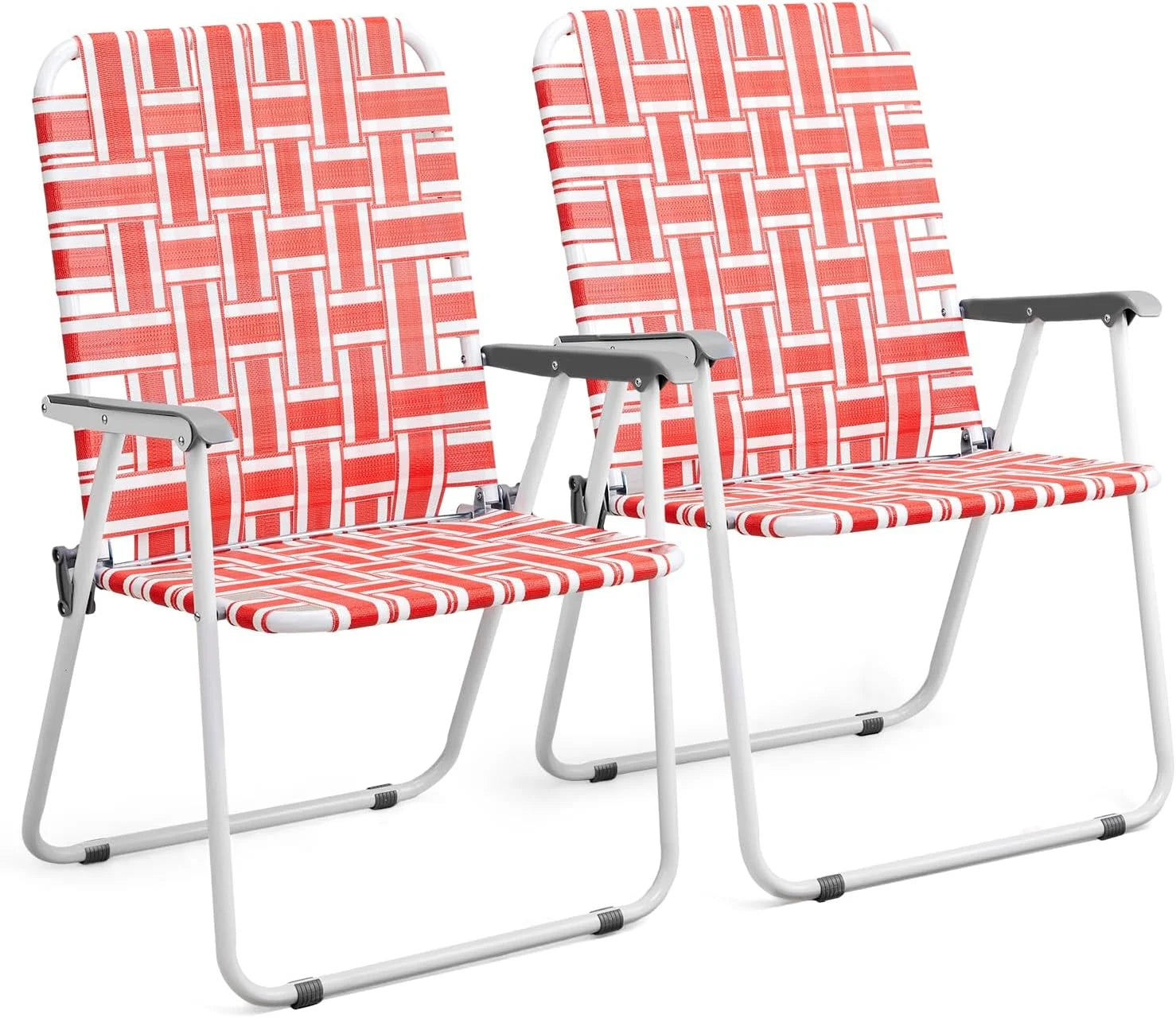 Special Patio Lawn Webbed Folding Chairs Set of 2, Outdoor Beach Portable Lawn Chair Camping Chair Beach Chair for Yard - Image 9