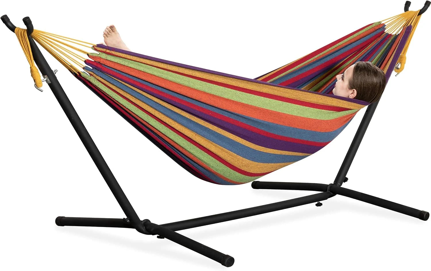 Special Double Hammock with Stand for Outside, Heavy-Duty, Portable (Coffee) - Image 10