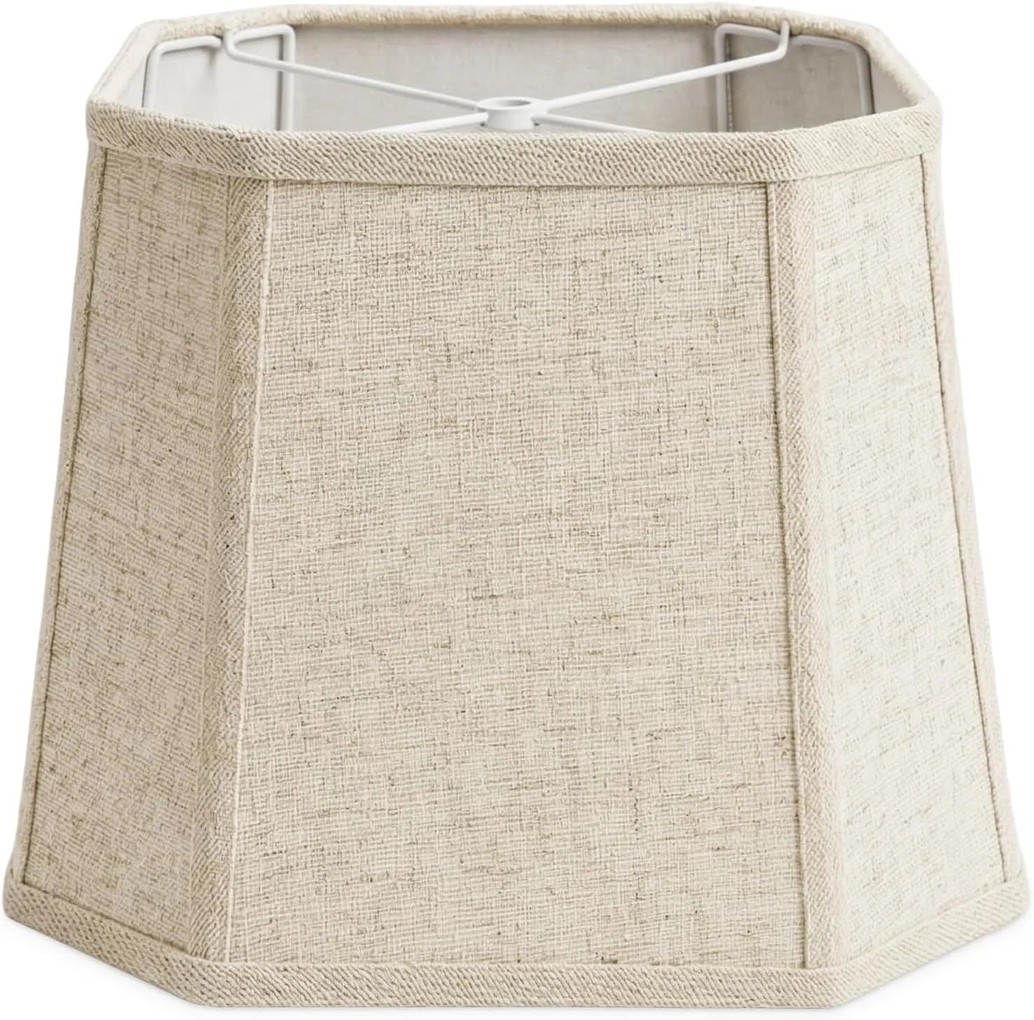 Special Natural Linen Square Cut Corner Lamp Shades Set of 2 - Image 3
