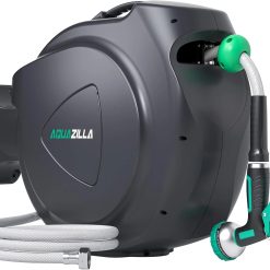Special Retractable Garden Hose Reel, 5/8 in x 100 ft Automatic Wall Mount Heavy Duty Automatic Water Hose Reel with 9 Patterns