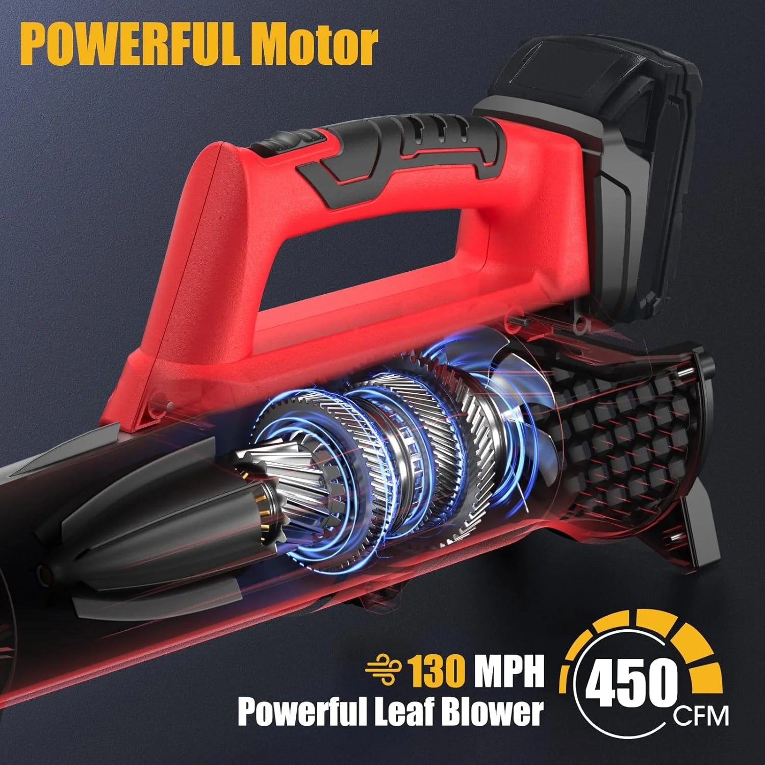 Special Leaf Blower for Milwaukee 18V Battery, Red - Image 3