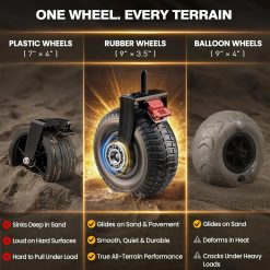 Alternative view of Special Beach Wagon with 9×3.5IN Big Inflatable Rubber Wheels for Sand, 240L Collapsible Wagon Cart